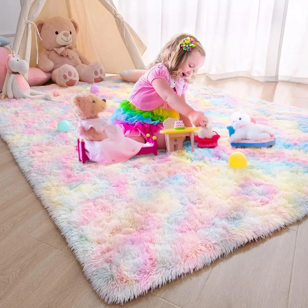 Plush Carpet for Living Room Sofa Floor Cushions Modern Soft Fluffy Home Rug for Children'S Bedroom Play Carpet Christmas Gifts